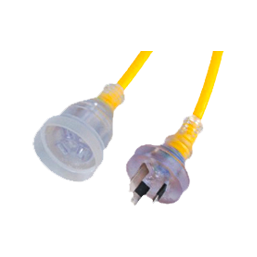 FS-3D~FS-3E Austrálsky predlžovací kábel s priehľadnou zástrčkou a certifikovaným napájacím káblom