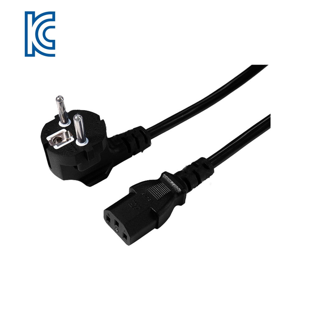 JK04~JK05 Kórejská trojžilová rúrková zástrčka do 90-stupňovej zakrivenej zástrčky C13 produktová prípona KC certifikovaný napájací kábel